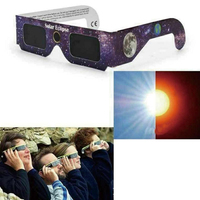 Lunettes d'éclipse solaire en papier film argenté noir, certifiées CE et ISO, écologiques, pour l'extérieur, avec protection solaire
