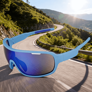 <span class=keywords><strong>Lunettes</strong></span> de vélo de montagne de haute qualité, monture rouge intégrale en TR90, légères, protection UV, semi-cerclées, pour le sport et le VTT - Product Image 6