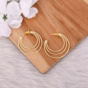 Aros de Oro Lisos y Sencillos para Mujer, Aros de Latón 100% para Venta al por Mayor, Fabricante de Joyería para Regalos - Product Image 1