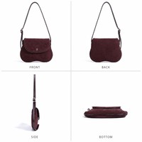Sac bandoulière vintage en cuir suédé personnalisable avec logo, faible MOQ, pour femme, sac à rabat de créateur, vente en gros