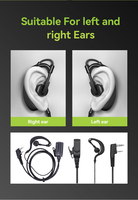 EARPHONIC DMR Walkie Talkie Headset 2-Pin Earphone Radio Dua Arah untuk Penggunaan di Restoran dan Hotel