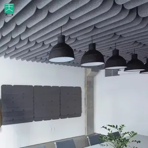 لوحات حائط داخلية من البوليستر 100% TianGe تمتص الصوت محجب للصوت بسقف ممتد