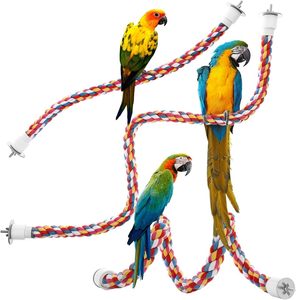 Nouveau design Jouets pour oiseaux multicolores en corde de type bungee pour accessoires de perroquet - Product Image 1