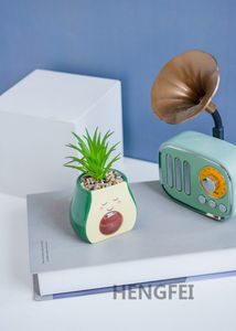 Home-maceta <span class=keywords><strong>de</strong></span> cerámica con planta artificial, florero <span class=keywords><strong>de</strong></span> <span class=keywords><strong>aguacate</strong></span> para decoración <span class=keywords><strong>de</strong></span> jardín - Product Image 2