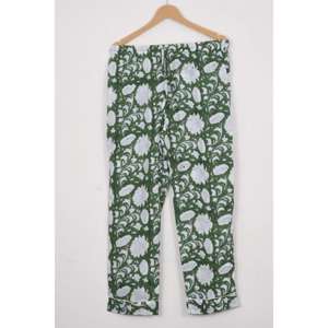 Conjunto de Pijama de 2 Piezas para Mujer, Estilo Étnico Otoñal, Satén 100% Algodón, Estampado de Letras, Cintura Elástica, Mangas Largas, Suave, Transpirable, Informal - Product Image 6