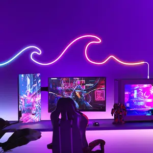 Banqcn 24V RGBIC couleur changeante étanche personnalisé LED Silicone néon corde lumière pour la décoration de salle de jeux