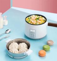 Poêle Électrique 304 de 1,8 L, Mini Cuiseur Vapeur Multifonction Portable avec Contrôle Automatique du Thermostat, pour Nouilles et Hot Pot, Idéal Dortoir et Voyage