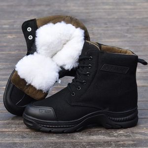 Botas de nieve para hombre, cálidas para invierno, con forro polar, suela gruesa, impermeables, para senderismo al aire libre - Product Image 1