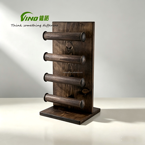 Exhibidores de Joyería de Madera de 4 Niveles para Tiendas Minoristas con Grabado de Logotipo, para Exhibición de Pulseras - Product Image 6