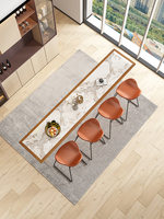 Table de bar longue murale moderne et créative en marbre pour 4 personnes, usage commercial, idéale pour la maison, l'appartement, le balcon, les espaces de loisirs