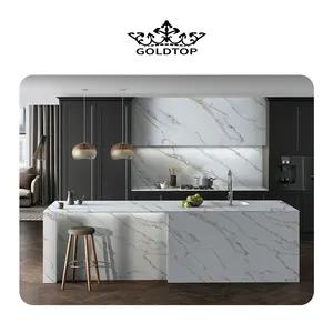 GOLDTOP OEM/ODM High Quality Cuarzo 5066 Wholesale Price Vanity Tops Countertop Quartz Slab Calacatta Fendy White Quartz