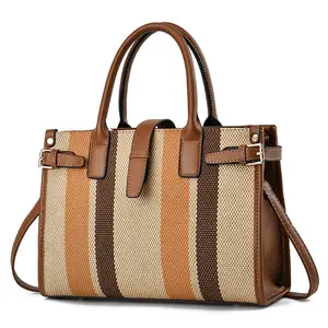 High Quality Custom Designer England Style PU Leather Luxury Large Tote Bag