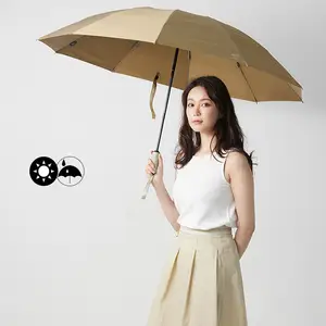 Guarda-chuva compacto para mulheres, totalmente automático, cor bege, 25 polegadas, 112 cm de diâmetro aberto, cor diferente, em oferta
