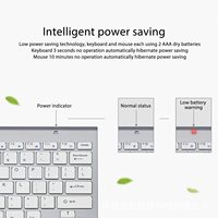 Ensemble clavier et souris sans fil ultra-mince 2,4 G RF3001M, interface PS/2, silencieux, compact, compatible multi-appareils, multimédia, ergonomique