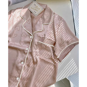 Piyama Kerah Model Musim Semi dan Musim Panas Ms. Sweet love Print Celana Pendek Lengan Pendek Dua Potong Pakaian Rumah yang Nyaman - Product Image 2