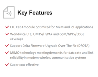 Module LTE EC200A-AU rentable routeur industriel tablette vidéosurveillance 50Mbps UL MIMO Android Linux pilote