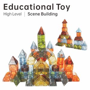 PUNGROW <span class=keywords><strong>4D</strong></span> Diy deslumbrante bloques magnéticos rompecabezas juguetes enlace <span class=keywords><strong>cubo</strong></span> juguetes educativos bloques de construcción azulejo para niños - Product Image 5