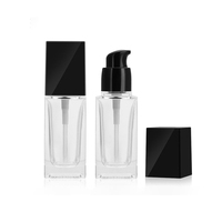 Mini Square Travel 15ml 30ml 40ml 50ml kaca + Serum perawatan kulit plastik botol Lotion pompa krim