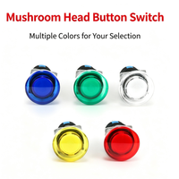 Interrupteur à bouton poussoir industriel en forme de champignon 16 mm, à verrouillage, arrêt d'urgence, éclairé par LED, pour montage sur panneau, commande d'équipement
