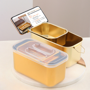 Mới đến 304 thép không gỉ thực phẩm lưu trữ container Set kim loại thực phẩm Snack hộp thép không gỉ bữa ăn chuẩn bị container Set - Product Image 2