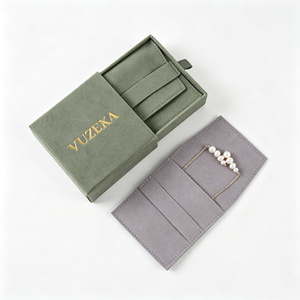 Sacs de rangement carrés en velours pour bijoux, fermeture à sangle croisée, en velours durable pour bijoux en acier inoxydable et petits accessoires - Product Image 3