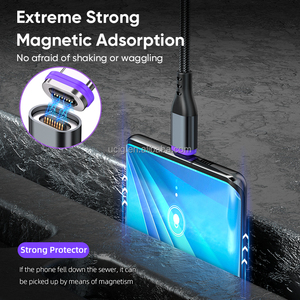 سلك هاتف محمول مجدول من النايلون مقاس 3 أقدام 3.3 أقدام و 6.6 أقدام 3 في 1 USB مغناطيسي 3A شحن سريع - Product Image 3