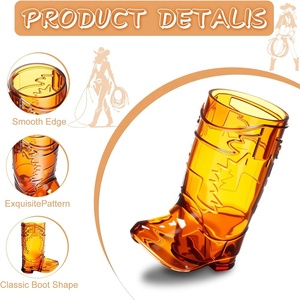 Verres à shot géants, un succès pour les fêtes sur le thème du Far <span class=keywords><strong>West</strong></span>, les fêtes à thème, les baby showers, les mariages, et les fêtes Wild <span class=keywords><strong>West</strong></span>, avec un design en forme de botte de cowboy - Product Image 5