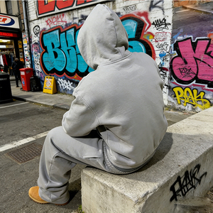 Completo da <span class=keywords><strong>Uomo</strong></span> Streetwear Y2K Fighting Ant: Tuta Sportiva Personalizzata con Felpa e Pantaloni Stacked - Product Image 2
