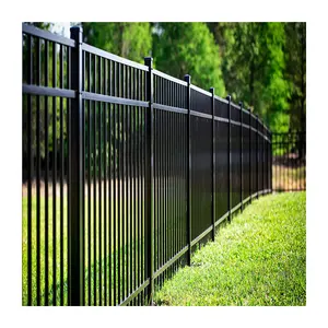 Ace铝栅栏黑色水平铝百叶窗花园金属栅栏板条面板立柱铝栅栏和房屋大门