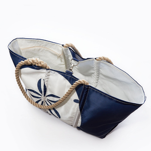 Sac de plage en toile marine en gros, imprimé Dollar de Sable, avec poignées en corde, grand sac de voyage d'été pour femmes OEM ODM - Product Image 5
