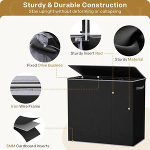 180L <b>Large</b> Laundry <b>Hamper</b> 3 Section with Lid Removable Bag Custom Collapsible Folding Dirty Clothes Laundry Basket Organizer - Product Image 2