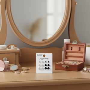 Orecchini a Perno Ilan 5mm 6mm 8mm con Strass Neri e Bianchi, Gioielli per Piercing - Product Image 3