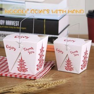 Vendita calda monouso <span class=keywords><strong>cartone</strong></span> bianco imballaggio <span class=keywords><strong>per</strong></span> cibo da asporto riso cinese Noodle scatola <span class=keywords><strong>di</strong></span> <span class=keywords><strong>carta</strong></span> da imballaggio con manico - Product Image 2