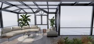 Solário de alumínio para jardim de inverno, <span class=keywords><strong>design</strong></span> francês moderno, pequeno, 4 estações, com porta dobrável, para quintal ao ar livre, ideal para jardim - Product Image 3