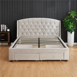 <span class=keywords><strong>Letto</strong></span> imbottito <span class=keywords><strong>con</strong></span> testiera a volant e piattaforma, <span class=keywords><strong>con</strong></span> quattro cassetti contenitore laterali, robusta struttura in legno <span class=keywords><strong>con</strong></span> doghe, mobile <span class=keywords><strong>letto</strong></span> per camera da <span class=keywords><strong>letto</strong></span> - Product Image 2