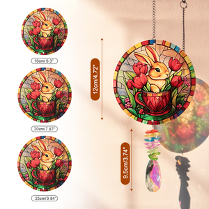 Colgante de Cristal de Colores con Diseño Art Deco de Conejo Adorable, Estilo Alicia en el País de las Maravillas, con Gancho, Atrapasueños, Superventas - Product Image 4