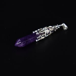 Pendule <span class=keywords><strong>en</strong></span> pierre de cristal rose naturel pour radiesthésie <span class=keywords><strong>Divination</strong></span> prisme hexagonal Chakra énergie bijoux spirituels cadeau-vert - Product Image 6