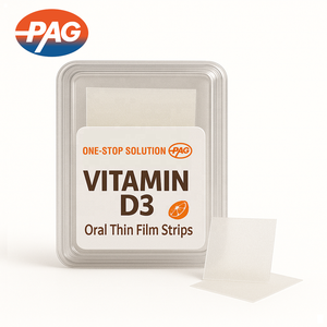 自社ブランドビタミン製造急速溶解サプリメント配合無糖ビーガンD3経口薄膜ファストストリップ - Product Image 2
