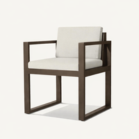 Ensemble de salle à manger extérieur moderne en métal pour hôtel, villa, complexe hôtelier, parc et patio - Table et chaises