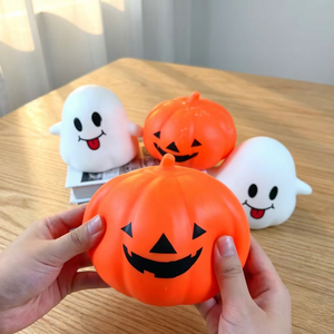 Juguete Blandito de Calabaza Fantasma de Halloween al por Mayor, Bola Antiestrés de Subida Lenta, Juguete Sensorial Divertido para Aliviar el Estrés, Regalo para Fiestas Infantiles - Product Image 1