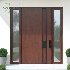 <span class=keywords><strong>Porte</strong></span> Pivotante <span class=keywords><strong>d</strong></span>'<span class=keywords><strong>Entrée</strong></span> Unique en <span class=keywords><strong>Bois</strong></span> Massif Chêne Acajou Finition Premium avec 2 Impostes Latérales en <span class=keywords><strong>Bois</strong></span> - Product Image 2