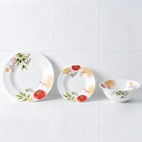 Ensemble de bols à pâtes en céramique imprimée, bols à salade et à soupe en porcelaine à bord large pour restaurant et maison, logo personnalisé, vente en gros
