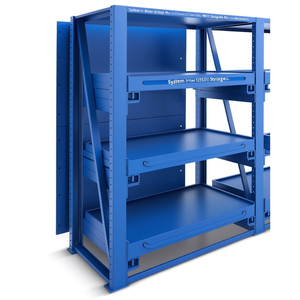 Fami System Ar Rear Wall <b>Shelf</b> 1250x1500 Mm Blue Ral5012 For Storage Use - Product Image 3