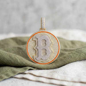 Luxury Hip Hop Party Event Style 925 Silver Moissanite Diamond Custom Round <b>Medallion</b> Letter B Nameplate Iced Out Pendant - Product Image 1