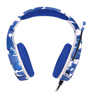 <span class=keywords><strong>Casque</strong></span> bleu Camouflage pour jeux, écouteurs, lumières, téléphones portables, ordinateurs, oreillettes de jeu - Product Image 3
