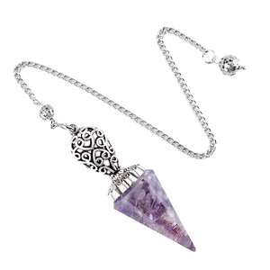 Colgante de Piedra Natural en Forma de Pirámide Hexagonal, Pulido, Tallado Retro, con Energía Curativa, Péndulo de la Suerte para Meditación y Enfoque en la Brujería - Product Image 2
