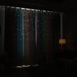 Bán Buôn Thanh Lịch Hollow out Sao Thời Trang Lưới Sheer Hai Lớp Màu Đen In Màn Rèm Cho Phòng Ngủ - Product Image 4