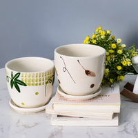 Pots à fleurs en céramique écologiques de style chinois pour Noël, petits pots pour plantes succulentes, cactus, herbes, jardin domestique, avec trou de drainage