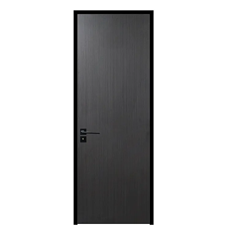 Дверь из цельной древесины, индивидуальная Настройка, дверь в минималистском стиле с алюминиевой рамой, двери с утопленной панелью, двери из МДФ и ПВХ