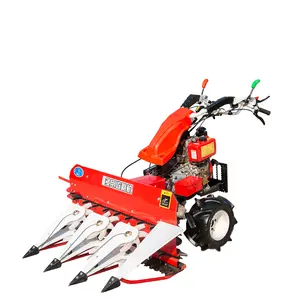 Mini Indian rice wheat diesel air cooled 6HP self-propelled harvester